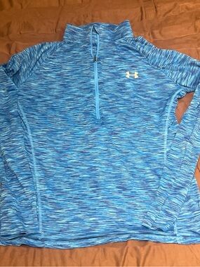 Under Armour Blue Space-Dye Quarter-Zip Pullover
